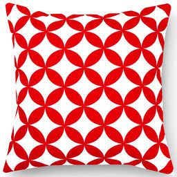 SEJ by Nisha Gupta Red & White Set of 8 16'' x 16'' Square Cushion Covers image 4