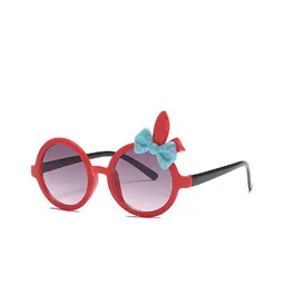 SYGA Kids Round Sunglasses Goggles-EarTie-Red-50