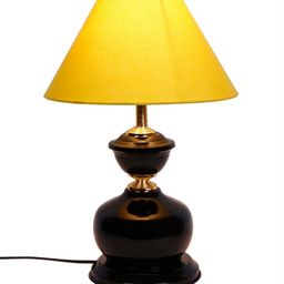 Devansh Yellow & Black Traditional Bedside Standard Table Lamp with Shade image 5