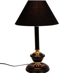 Devansh Black Traditional Bedside Standard Table Lamp with Shade image 3