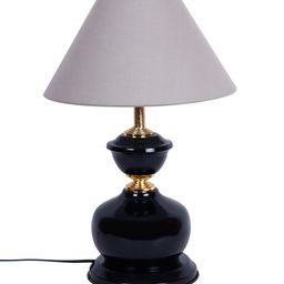 Devansh Grey & Black Solid Traditional Frustum Table Lamp image 3
