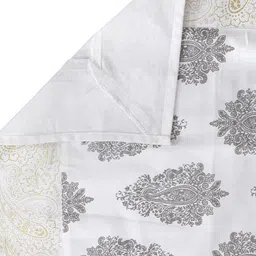 BLANC9 White & Grey Ethnic Motifs Printed Rectangular Cotton Table Cover image 5