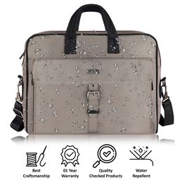 LOREM Men Grey Textured Laptop Bag image 5