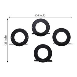 RANDOM Black Set of 4 Moon MDF Basic Wall Shelf image 3