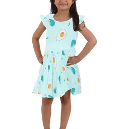 Kids On Board Green Avocado Print A-Line Dress-image-59