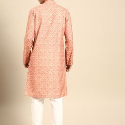 MANQ Men Ethnic Motifs Printed Regular Kurta with Churidar image 3
