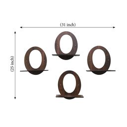 RANDOM Set Of 4 Coffee Brown MDF Basic Wall Shelves image 2