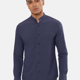 Cultsport Men Slim Fit Band Collar Solid Shirt-image-74