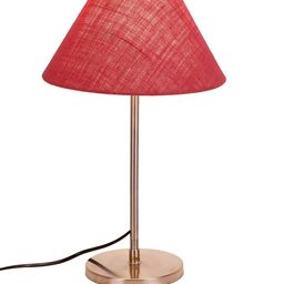 Devansh Pink Self Design Traditional Bedside Standard Table Lamp image 4