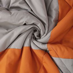 Featherlite Grey & Orange Checked AC Room 150 GSM Single Bed Comforter image 5
