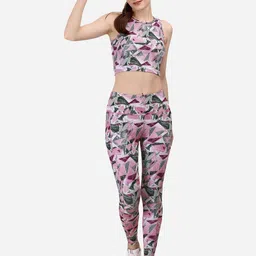 Soie Printed Crop Top & Ankle Length Tights-image-14