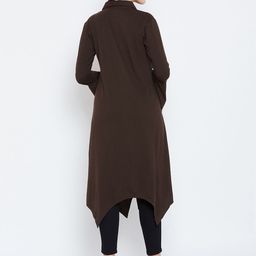Hypernation Brown Solid Open Front Shrug image 2