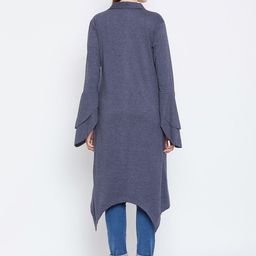 Hypernation Blue Solid Open Front Shrug image 5