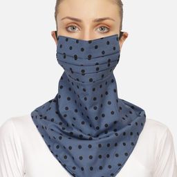 Anekaant Women Blue Printed 3-Ply Reusable Scarf Style Fashion Mask-image-9