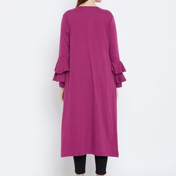 Hypernation Magenta Solid Open Front Longline Shrug image 4