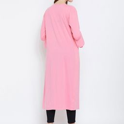 Hypernation Pink Solid Open Front Shrug image 3