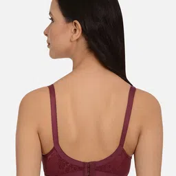 mod & shy Burgundy Self Design Non-Wired Non Padded Minimizer Bra MS98 image 2