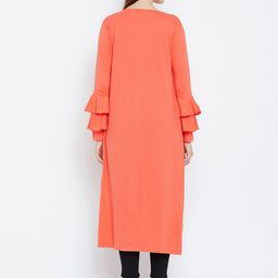 Hypernation Orange Solid Open Longline Front Shrug image 4