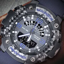 CARLINGTON Men Endurance  Printed Dial Analogue and Digital Multi Function Watch 9103 Blue image 4