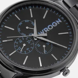 WROGN Men Brass Printed Dial & Straps Analogue Multi Function Watch image 4