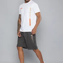 HRX by Hrithik Roshan Men Charcoal Grey Typography Printed Shorts-picture-56