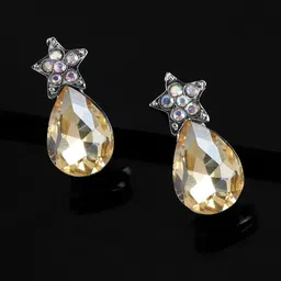 TOKYO TALKIES X rubans FASHION ACCESSORIES Silver-Plated Teardrop Shaped Drop Earrings-13