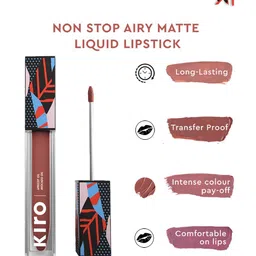 KIRO Non-Stop Airy Matte Liquid Lipstick with Apricot & Avocado Oil 5 ml - Ladybird Red image 4