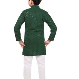 BAESD Boys Ethnic Motifs Embroidered Regular Sequinned Kurta with Pyjamas image 4
