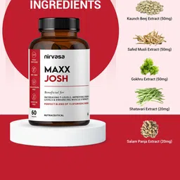 Nirvasa Set of 2 Maxx Josh Tablets with 15 Natural Herbs - 60 Tablets Each image 2