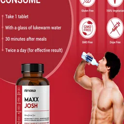 Nirvasa Set of 3 Maxx Josh Tablets with 15 Natural Herbs - 60 Tablets Each image 4