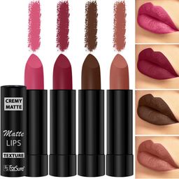 ForSure Set Of 4 Cremy Matte Long Lasting & Lightweight Lipstick - Shades 60-62-67-87-93