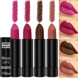 ForSure Set Of 4 Cremy Matte Long Lasting & Lightweight Lipstick - Shades 62-67-71-84-92