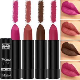 ForSure Set Of 4 Cremy Matte Long Lasting & Lightweight Lipstick - Shades 67-71-73-92-10