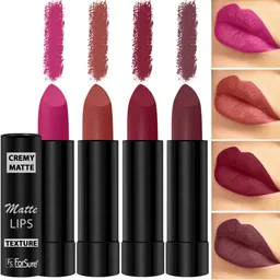 ForSure Set Of 4 Cremy Matte Long Lasting & Lightweight Lipstick - Shades 71-73-80-87-10