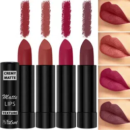 ForSure Set Of 4 Cremy Matte Long Lasting & Lightweight Lipstick - Shades 73-80-84-86-43