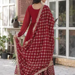 Tilton Georgette Sequins Embroidered Flared Gown With Heavy Dupatta image 3