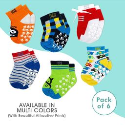MeeMee Kids Pack of 6 Assorted Patterned Ankle-Length Socks image 5