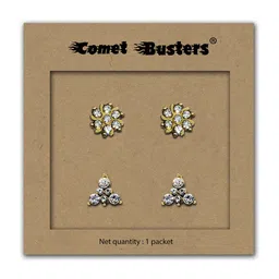 Comet Busters Pack Of 2 Contemporary Studs Non Piercing Ear Stickers-39