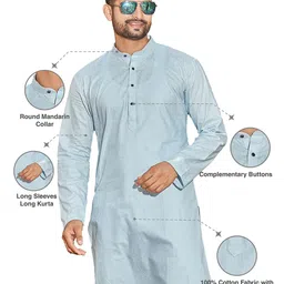 Authentics Men Embroidered Flared Sleeves Thread Work Kurta image 3