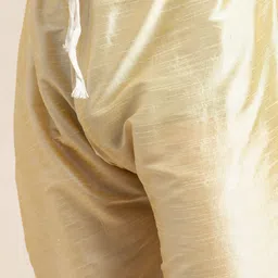 SOJANYA Men Golden Kurta with Pyjamas & Nehru Jacket image 5