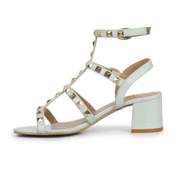 Saint G Embellished Leather Block Heels With Ankle Loop image 5