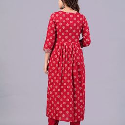 NEW4U Floral Embroidered Sequinned Kurta with Palazzos & With Dupatta image 4