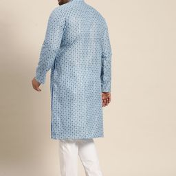 SOJANYA PLUS Men Plus Size Ethnic Motifs Printed Kurta With Pyjamas image 4
