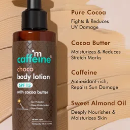 MCaffeine Choco Body Lotion With SPF 15 & Cocoa Butter For Sun Protection - 150ml image 5
