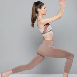 HRX By Hrithik Roshan Women Skinny Fit Seamless Rapid-Dry Antimicrobial Yoga Tights-image-0