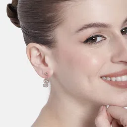 Estele Rose Gold-Plated Crystal Contemporary Drop Earrings-image-90