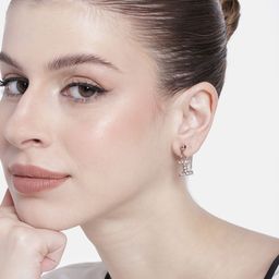 Estele Rose Gold-Plated Crystal Contemporary Drop Earrings-image-87