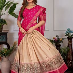 Aika Printed Foil Print Ready to Wear Lehenga & Unstitched Blouse With Dupatta image 2