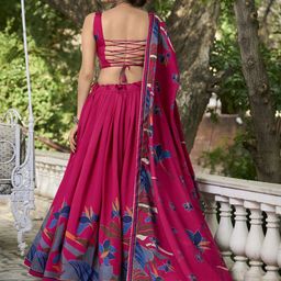 Aika Printed Foil Print Ready to Wear Lehenga & Unstitched Blouse With Dupatta image 4