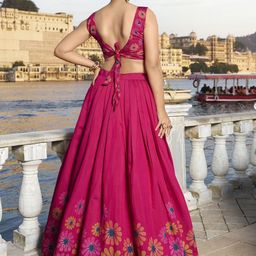 Aika Printed Foil Print Ready to Wear Lehenga & Unstitched Blouse With Dupatta image 3